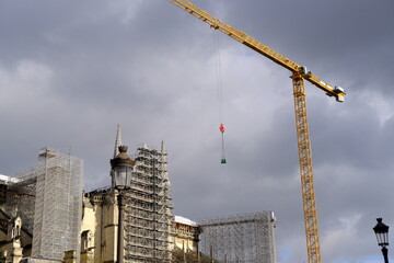 Notre Dame de Paris during reconstruction works the 30th december 2020.