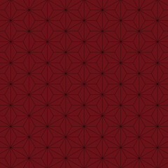 麻の葉模様　黒×赤　2