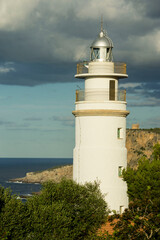Fototapeta na wymiar Punta Grossa Lighthouse . Puerto de Soller. Sierra de Tramuntana. Mallorca. Balearic islands. Spain.
