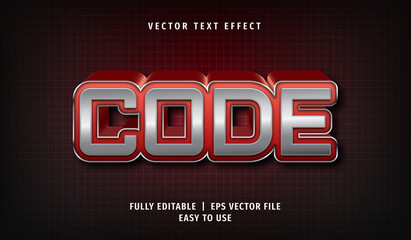 3D Code Text Effect, Editable Text Style