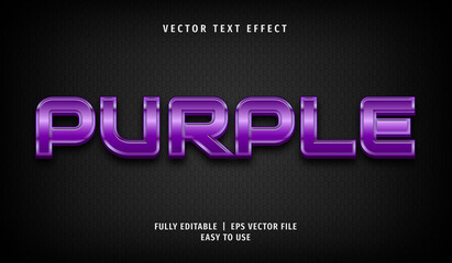 3D Purple Text Effect, Editable Text Style