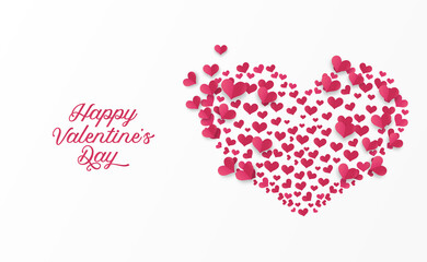 cute simple love heart shape for valentine's day greeting card banner