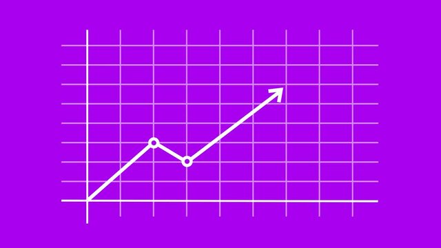 Amazing white  color simple financial business graph chart on purple background