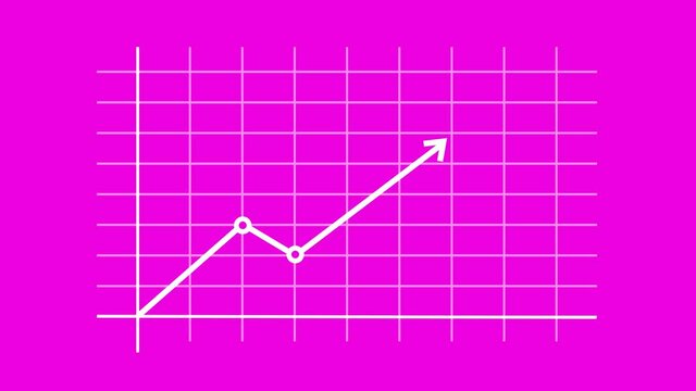 Amazing white  color simple financial business graph chart on pink background