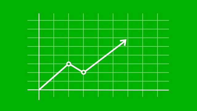 Amazing white  color simple financial business graph chart on green background