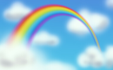 Rainbow on blue sky background