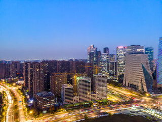 Fototapeta na wymiar panoramic night view of Hangzhou, china