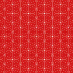 麻の葉模様　赤×白　