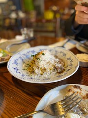 a plate of food on the table