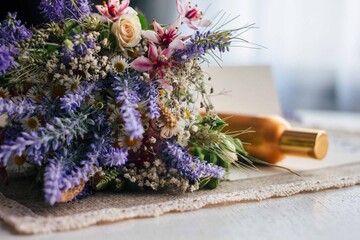 lavender bouquet and parfum