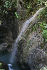 Obraz na płótnie Canvas Mostnica waterfall, Voje Valley, Bohinj, Slovenia
