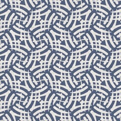 Naadloze Franse boerderij linnen zomer blok print achtergrond. Provence blauw grijs linnen rustieke patroon textuur. Shabby chique stijl oude geweven vlas vervagen. Textiel all-over print.