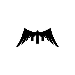 Wing with M letter logo design vector
