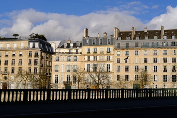 Fototapeta na wymiar The architecture of Paris. A view on parisian buildings january 2021.