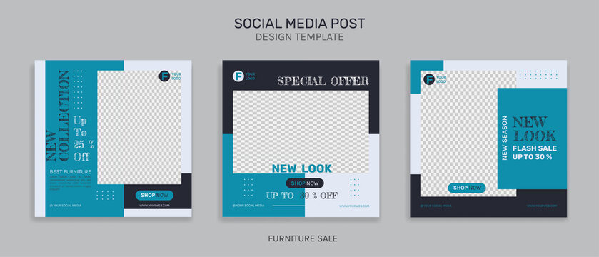 Furniture sale for social media post template. Social media template vector illustration. Promotion banner template