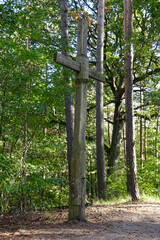 Summit cross on Ehrenpfortenberg in Tegel forest, Berlin
