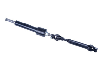 The shaft of the steering column of the Russian UAZ car. Spare part of the car's steering system.