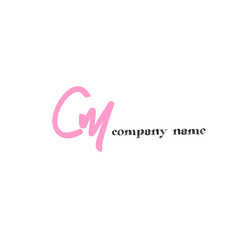CM C M Initial handwriting creative fashion elegant design logo Sign Symbol template vector icon