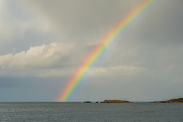 Rainbow over the Mediterranean sea in Corsica