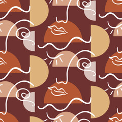 Abstract faces seamless pattern texture