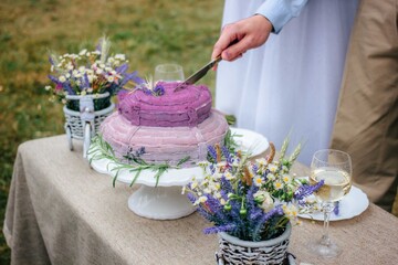 wedding cake with flowers