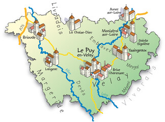 43 Carte du département de la Haute-Loire