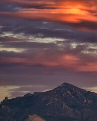 Sunrise at the main mountain in Spain