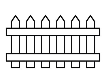 picket fence, black and white illustration, silhouette, vector icon