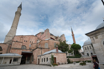 The famous Hagia Sophia (Aya Sophia) Museum Mosque in Istanbul Turkey. 