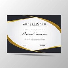 Obraz premium elegant black and gold diploma certificate template. Use for print, certificate, diploma, graduation 