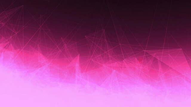 Retro Game graphics 80ies style 3D animated UI copy space text template. Looped abstract pink gradient plexus wireframes background. Live stream wallpaper infographic backplate for modern diversity.