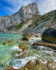 blue sea views at the beach