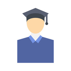 Graduate badge in a robe and an academic cap. vector illustration