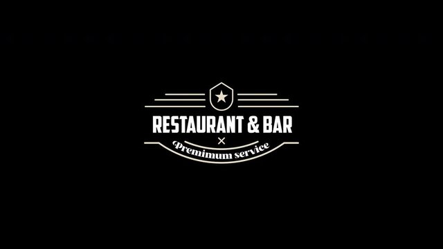 restaurant and bar premium service word animation motion graphic video with Alpha Channel, transparent background use for website banner, coupon, sale promotion, advertising, marketing