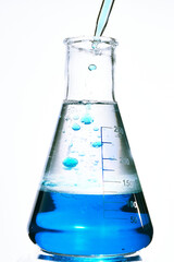 Glass flask with a chemical reagent.