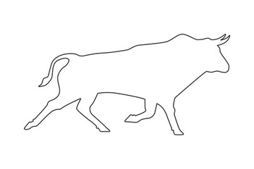 The contours of the animal bull. Vector illustration