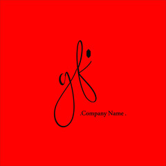 G F GF Initial handwriting or handwritten logo for identity