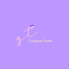 G T GT Initial handwriting or handwritten logo for identity