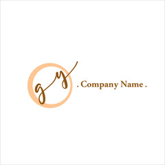 G Y GY Initial handwriting or handwritten logo for identity