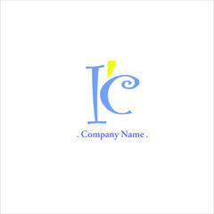 I C IC Initial handwriting or handwritten logo for identity