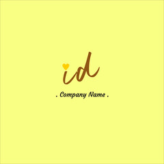 I D ID Initial handwriting or handwritten logo for identity