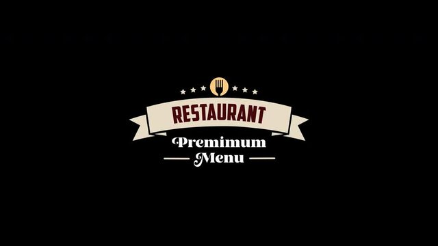 restaurant premium menu word animation motion graphic video with Alpha Channel, transparent background use for website banner, coupon, sale promotion, advertising, marketing