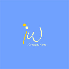 I W IW Initial handwriting or handwritten logo for identity