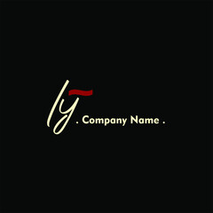 I Y IY Initial handwriting or handwritten logo for identity