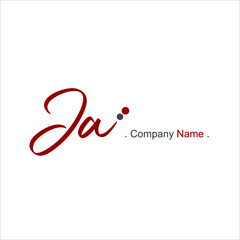 J A JA Initial handwriting or handwritten logo for identity
