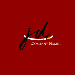 J D JD Initial handwriting or handwritten logo for identity