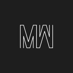 White letter MW initial logo icon