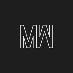 White letter MW initial logo icon