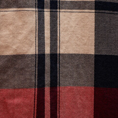Red, grey and white checkered fabric