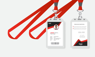 Elegant red Id card design template. Professional Identity Card Template Vector for Employee and Others